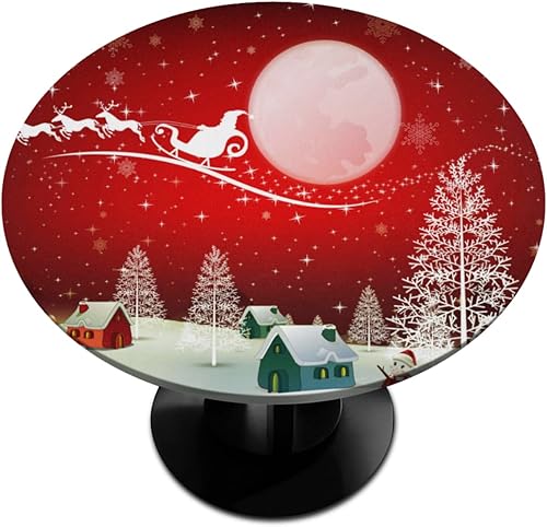 Miniatura 249 de Mantel redondo ajustado con diseño de mandala de flores, mantel circular bohemio y colorido con borde elástico, impermeable, lavable, de poliéster