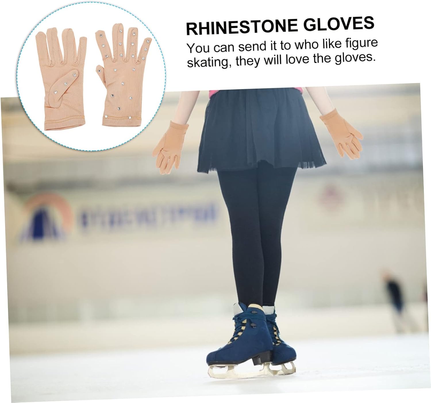 balacoo 3pairs Rhinestone Figure Skating Gloves for Girls Thermal Non- Performance Gloves for Ice Skating Stylish and Breathable Design Easy to Clean