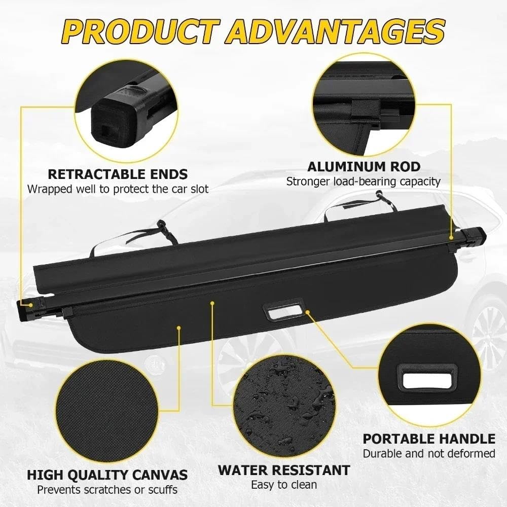Kofferraumabdeckung für Subaru Outback 2010-2024 Hinten Stamm Lagerung Rack Gepäck Fracht Abdeckung Privatsphäre Sicherheit Schild Versenkbare Vorhang Autozubehör
