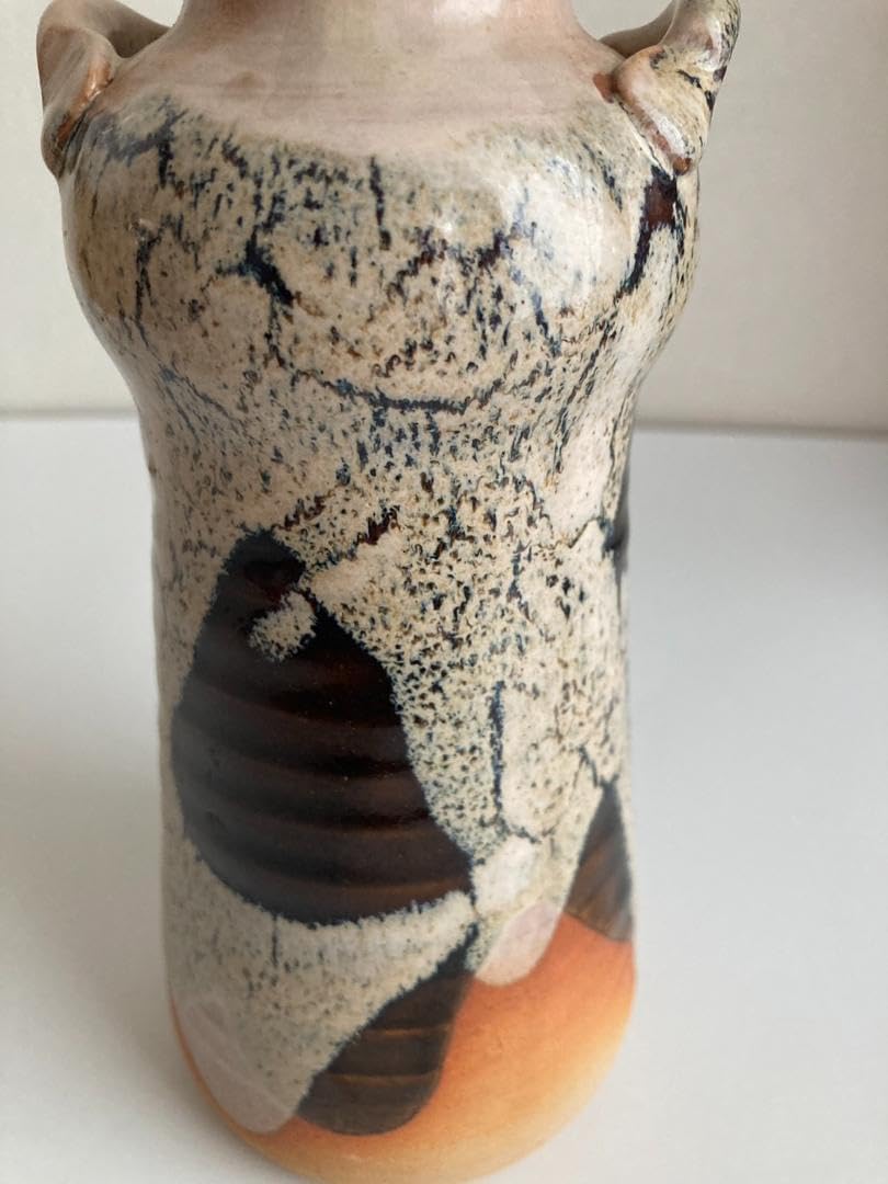 マイセン 金彩 黄菊と紅菊 波の戯れシリーズ 装飾花瓶 20C 高さ13.5