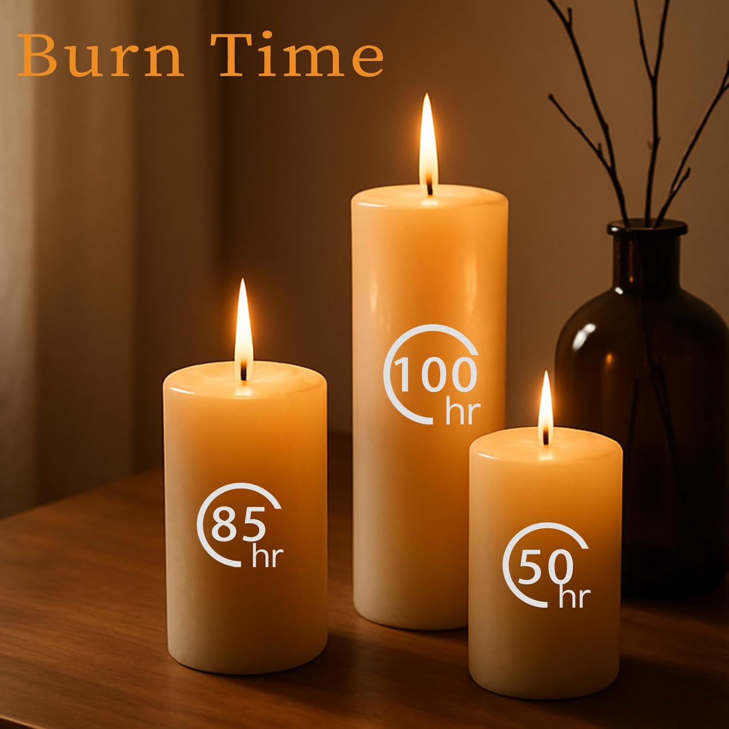 White Pillar Candles Set, 12 Packs, 2.8 in x 4, 6, 8 Inch Assorted Size Unscented Pillar Candles Bulk for Home Decor, Long Burning Candle for Emergency, Holiday Dinner, Dripless & Smokeless - Image 4