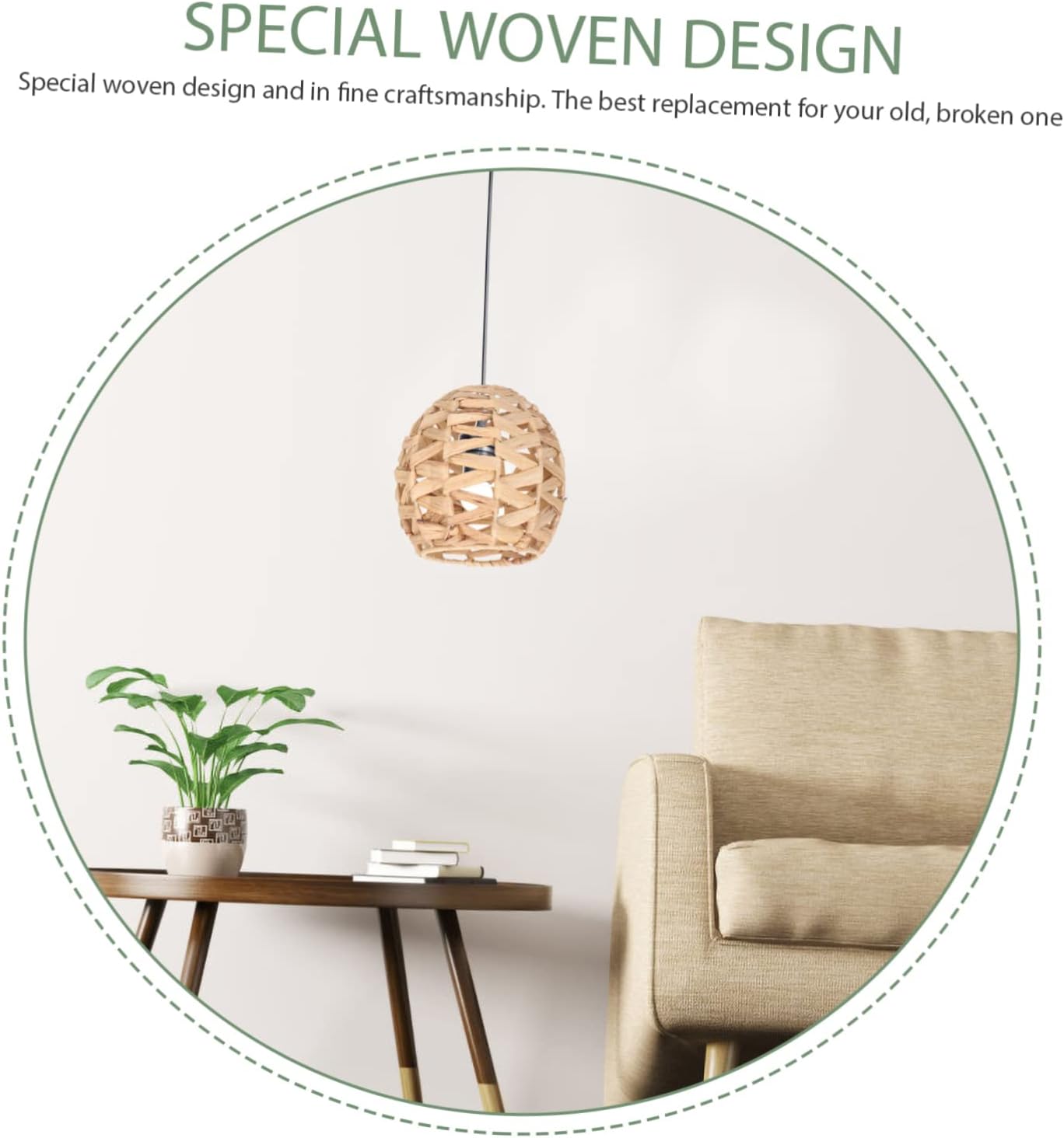 Gadpiparty 2pcs Boho Wall Decor Chinese Design Simple Lamp Shade Rustic Style Light Cover