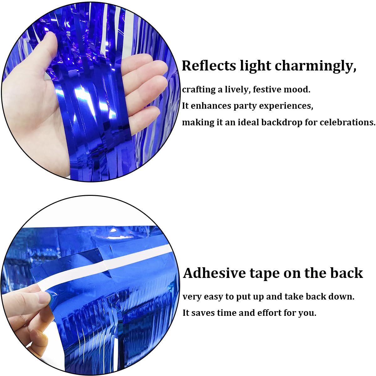 Metallic Blue Foil Fringe Table Skirt | Party Supplies & Decorations - View #7