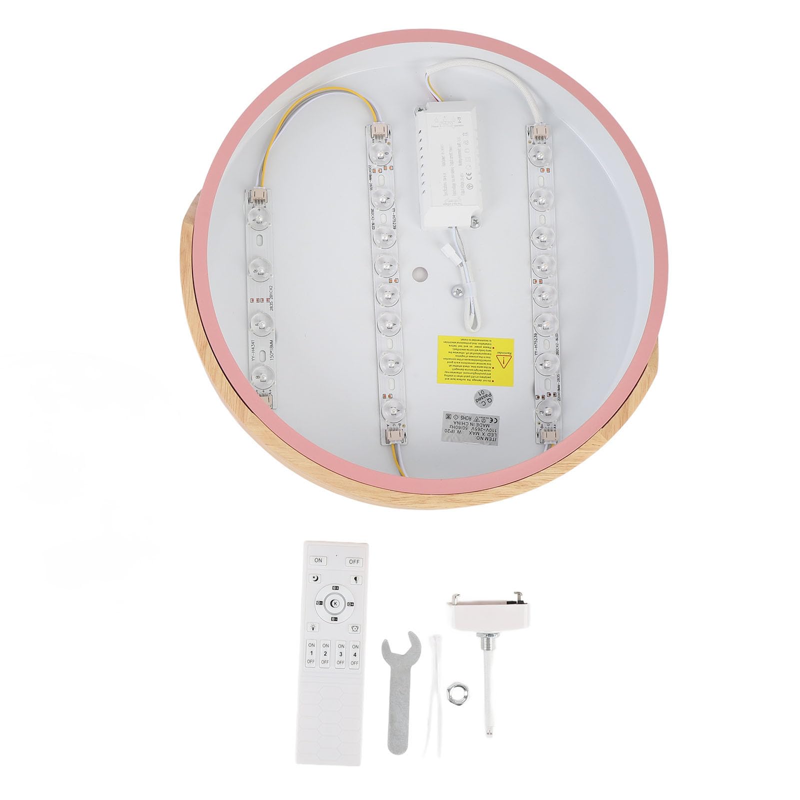 Sufitowa LED Możliwość Przyciemniania Do Montażu Podtynkowego Drewniana Okrągła PC z Pilotem APP Control 86F 104F 140F 2000 Lm Do Sypialni Salon Kuchnia Biuro