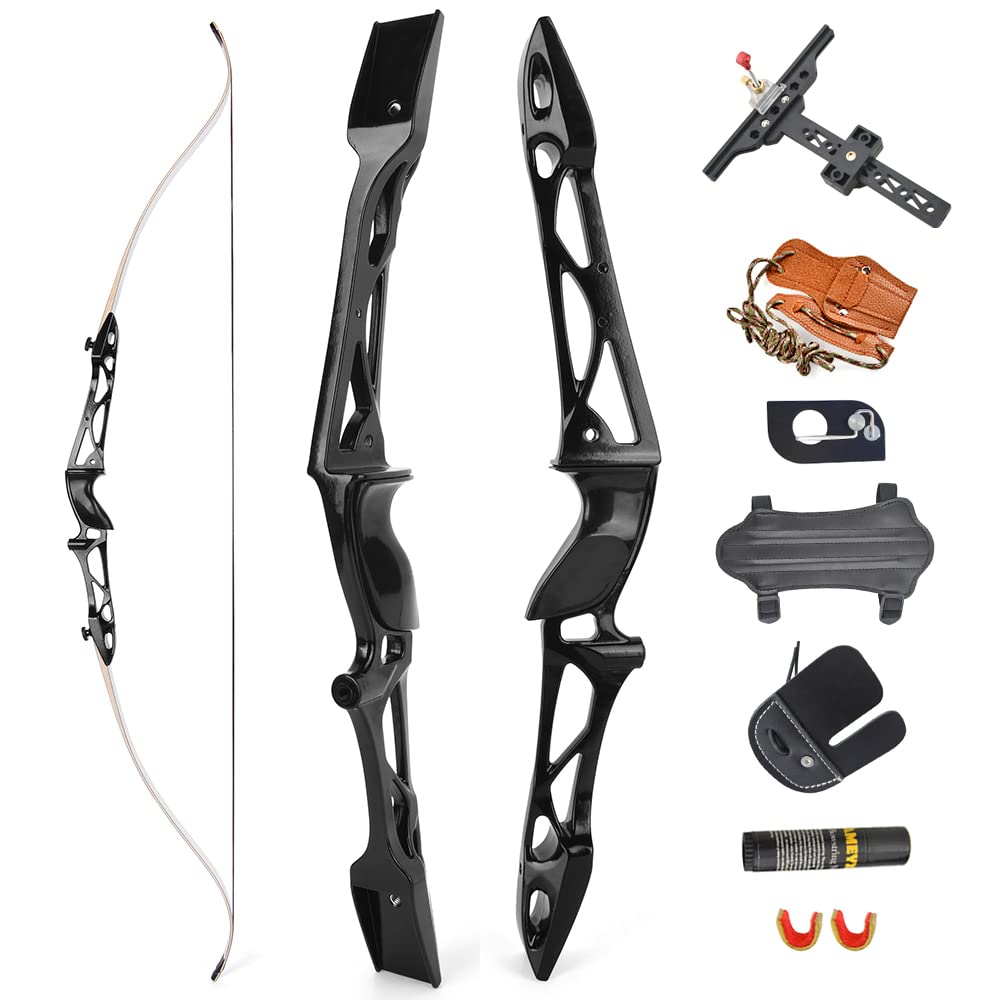 ZSHJGJR 66/68/70Inch Archery Takedown Recurve Bow Set Metal Riser Hunting Longbow Competition Athletic Bow Right Hand for Adult/Youth Hunting Shooting 12-40lbs