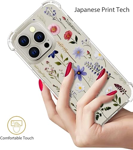 Miniatura 5 de Funda compatible con iPhone 15 Pro Max, bonita funda floral transparente para mujeres y niñas, funda de teléfono con diseño floral para teléfono 15