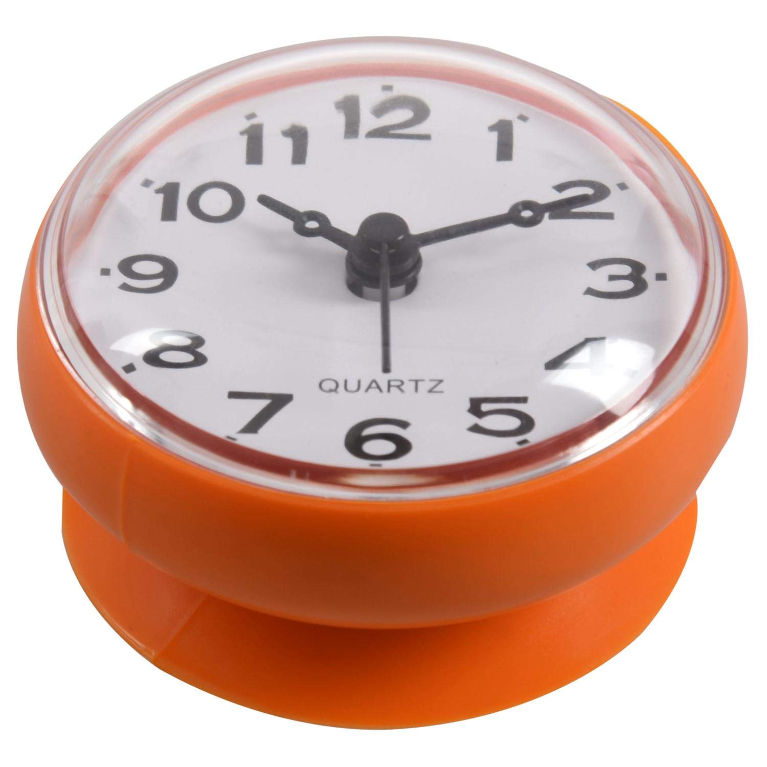 CTRLZS 7cm Waterproof Kitchen Bathroom Shower Clock Suction Cup Sucker Wall Orange