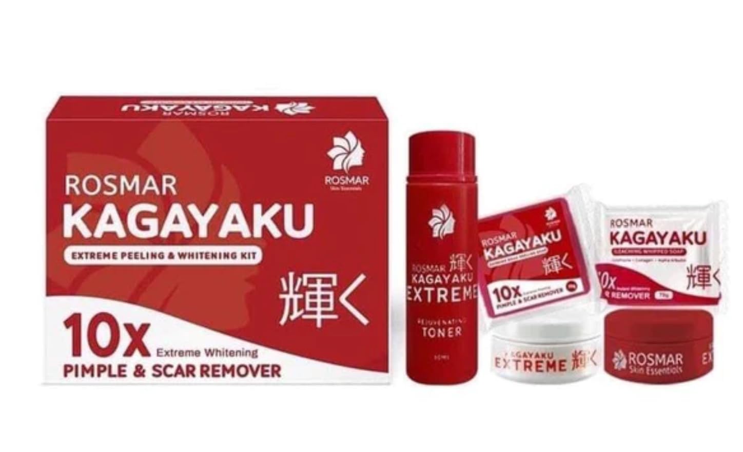 Rosmar Kagayaku Extreme Peeling and Brightening Kit - 10X Instant Skin Brightening (Pack of 1)