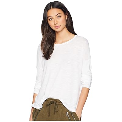Splendid Zander Long Sleeve Cotton Modal Slub Easy Crew T Shirts Women