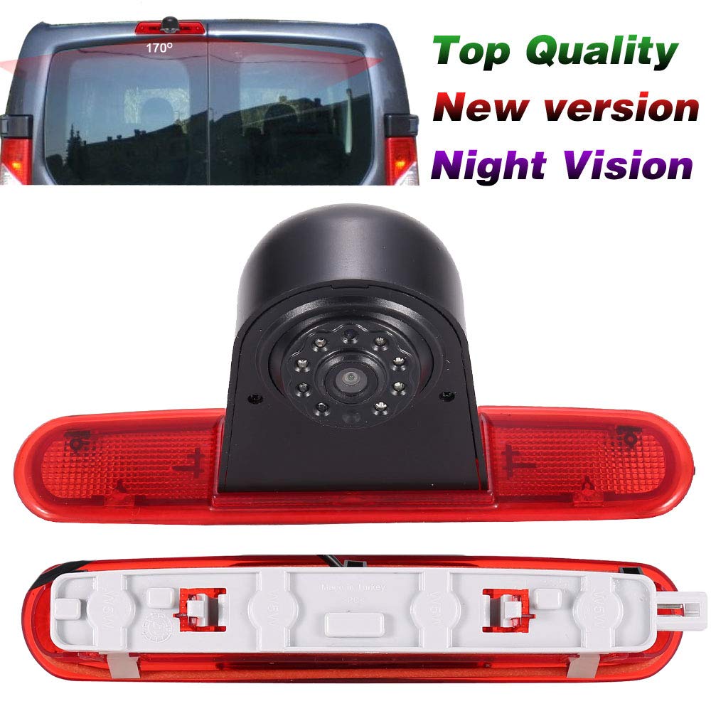 HD Auto Transporter Veicolo 170 ° Sistema di ausilio al parcheggio Luce freno Retromarcia Retromarcia Telecamera di sicurezza di Backup con Angolo Regolabile Sostituzione per FIAT Doblo 263 Van/Opel