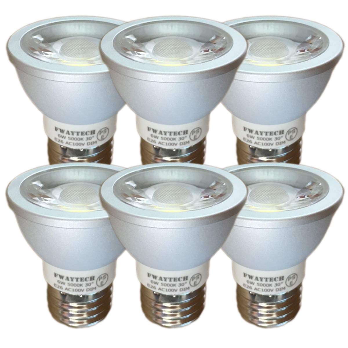 Amazon | FWAYTECH LEDスポット電球 E26 調光対応 6W ダイクロ型50W