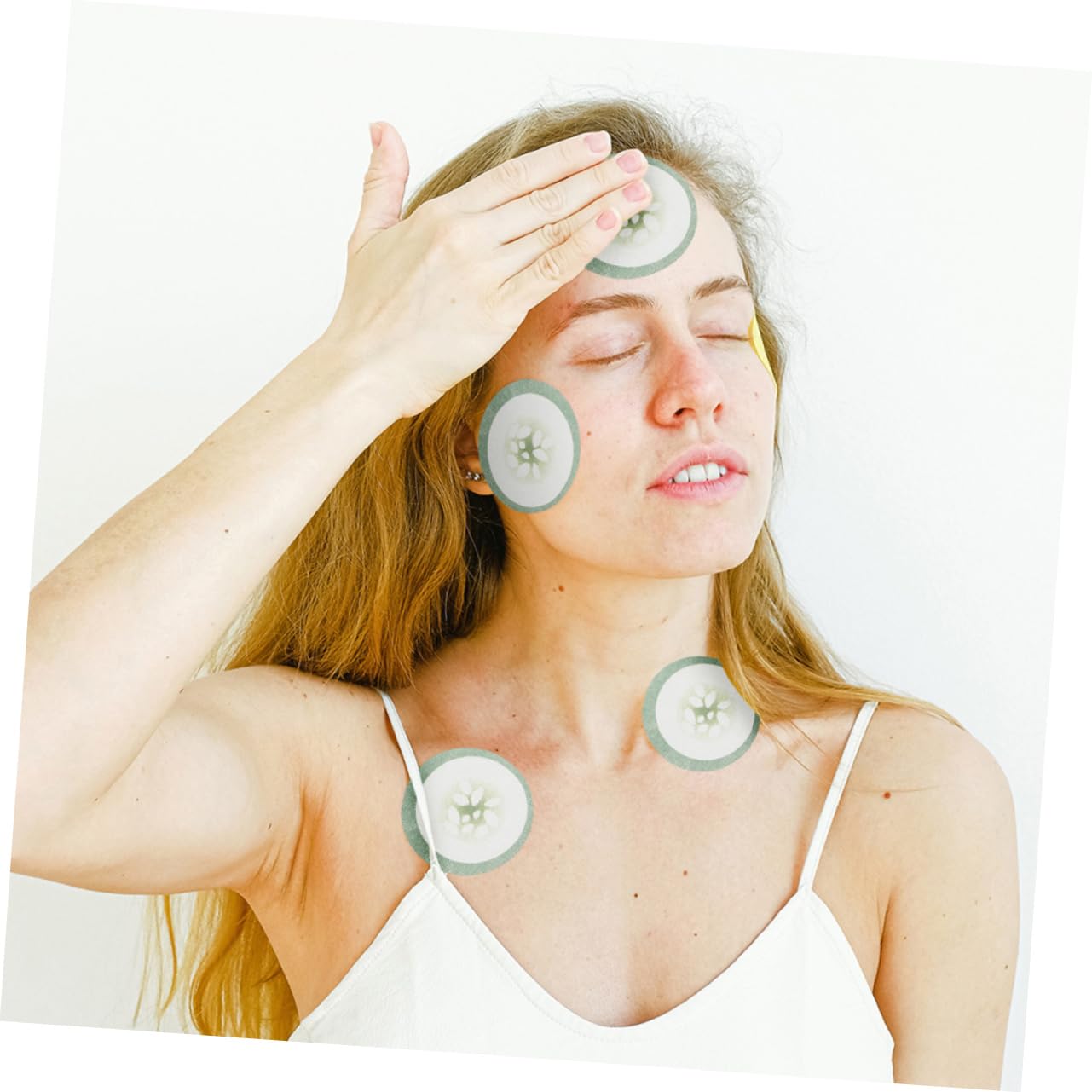WOONEKY 200pcs Cucumber Eye Pads Non-woven Fabric Eye Masks for Women Korean Style