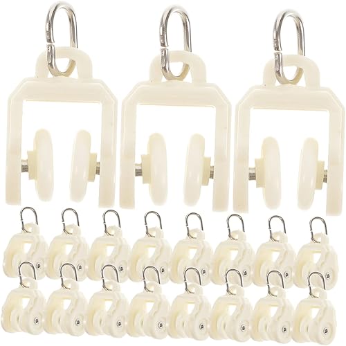 Miniatura 7 de TEHAUX 100 pcs Windows Glider Wheel Hooks Sliding Fitting for Shower Pulley Runner Ers Cm Plastic Curtain Track Tracks Hook Ceiling