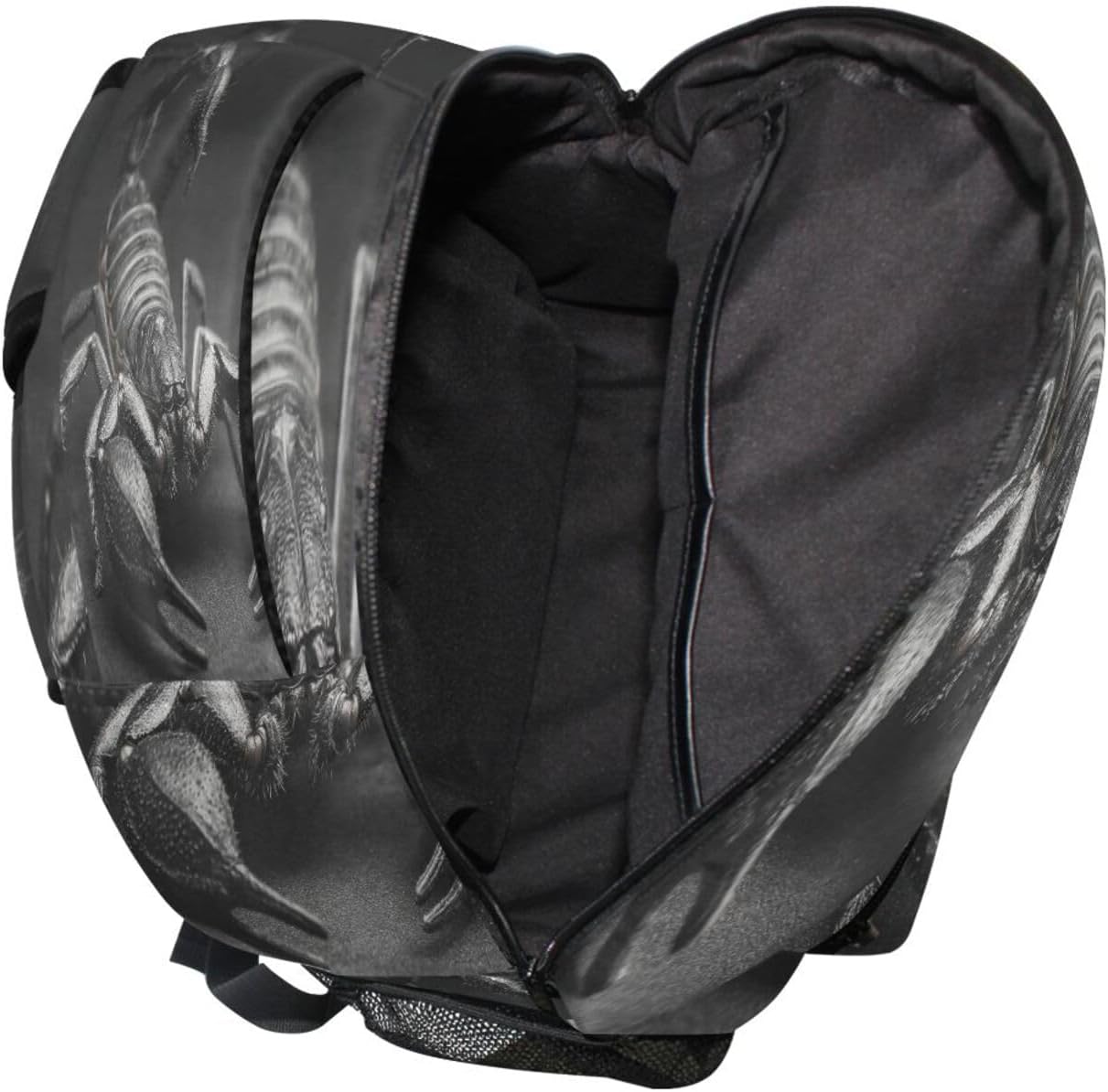 QUGRL Black Scorpion Cool Backpack for School Girls Boys Funny Large Bookbag Laptop Computer Hiking Travel Bag Casual Daypack Elementray Schoolbag for Teens Adult 16 Inch