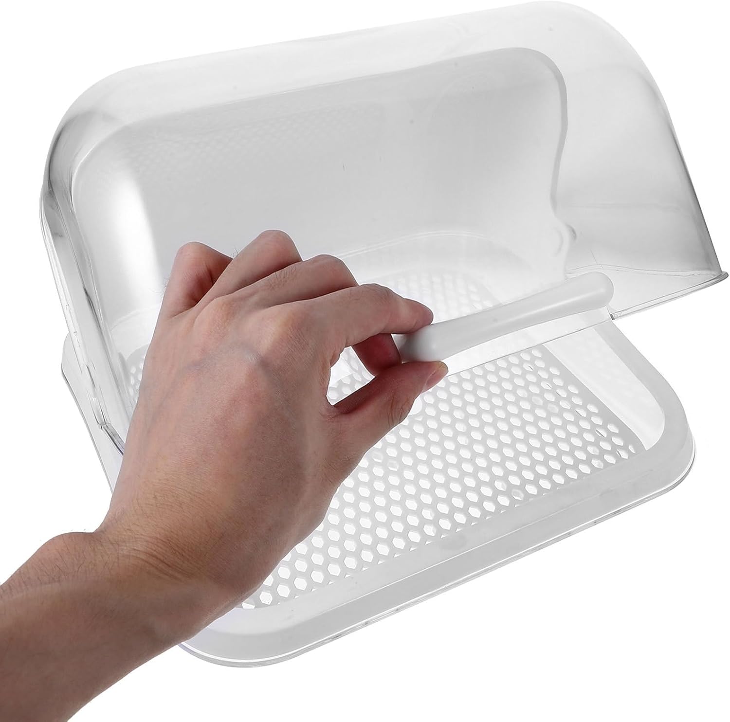 Bottle Drying Box and Tableware Container with Lid, White Plastic Draining Case for Feeding Supplies and Milk Bottle Storage, Portable Tools Organizer for Kitchen and Travel