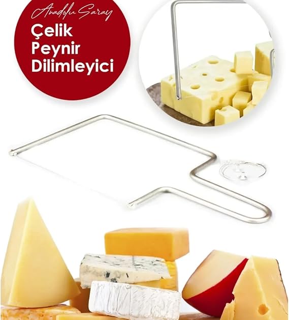 Stainless Steel Cheese Slicer – Durable Wire Cutter, Easy Operation, Ergonomic Design For Cheese, Butter and Sweet Slicing