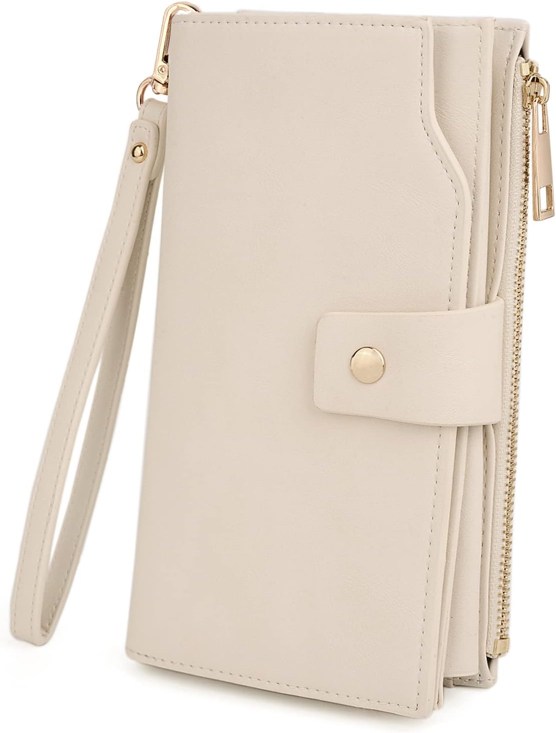 UTO Wallet Women Vegan Leather Wristlet Snap Long Purse Credit Card Holder Elegant Clutch - Image 8