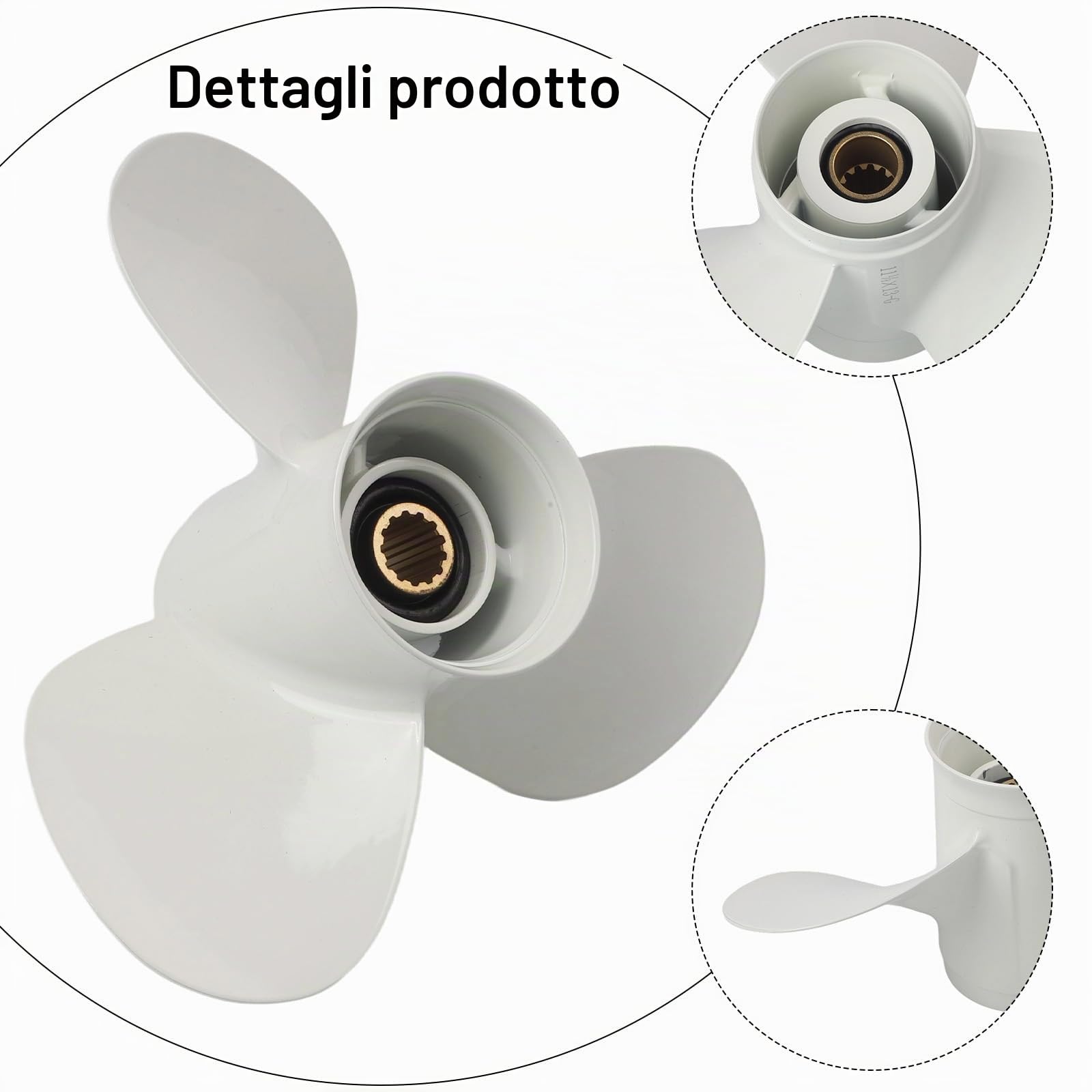 Elica per barche in alluminio 11 1/8 13 per fuoribordo 25-60HP Design a 3 pale Parte motore prestazioni marine compatibile con più modelli 663-45945-02-EL