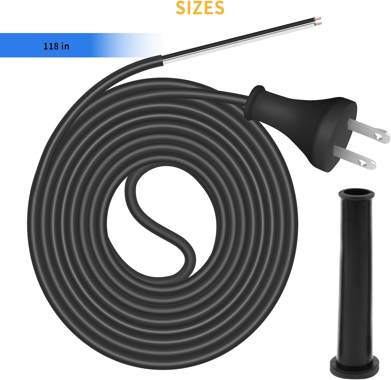 33007298 Power Cord 10FT for DeWalt DW100 DW101 DW120K D26453 DW130 DW236 DW400 etc Drill Shearer Polisher Electric Tools Replacemnt Cord 2 Wire 18 Gauge