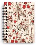 DI-KRAFT Journal intime à spirale en carton non ligné imprimé à couverture rigide pour filles et garçons - 160 pages - 15,2 x 20,3 cm - Design 23