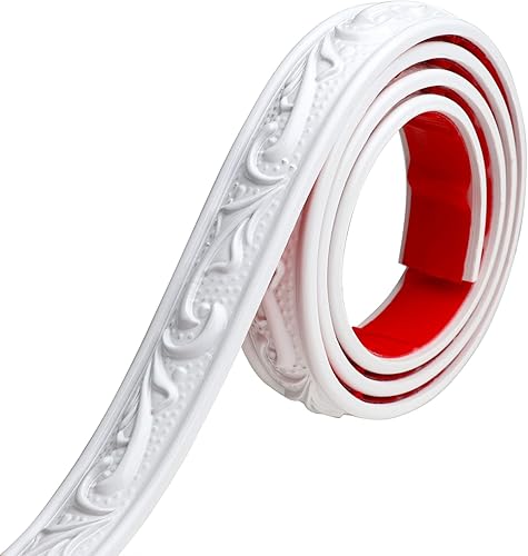 Moldura de pared flexible de 16.4 pies, autoadhesiva, para despegar y pegar, moldura de techo, pared de fondo de TV, marco de espejo para decoración