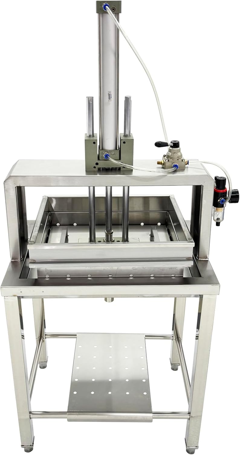 TECHTONGDA Commercial Pneumatic Tofu Forming Machine Stainless Steel Tofu Press Machine 500KG Max Pressure, 0.4-0.8MPa Air Pressure for Catering Shop/Canteen/Food Processing Factory/Kitchen