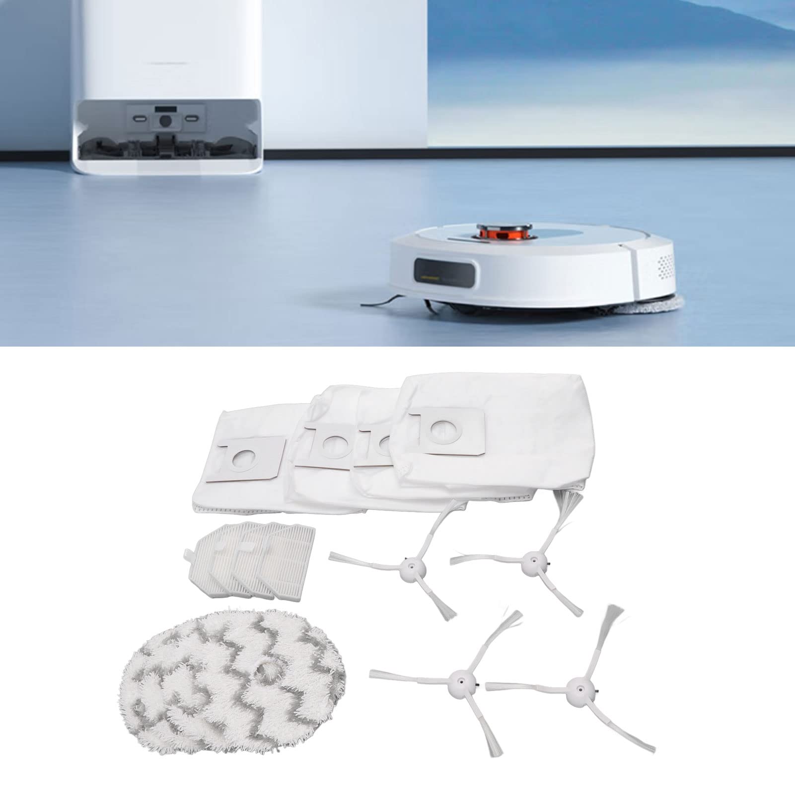 Kit Ricambi Per Aspirapolvere Hoover HG4 Hydro Pro - Filtri, Panni E Spazzole Laterali (Set 13 Pezzi)