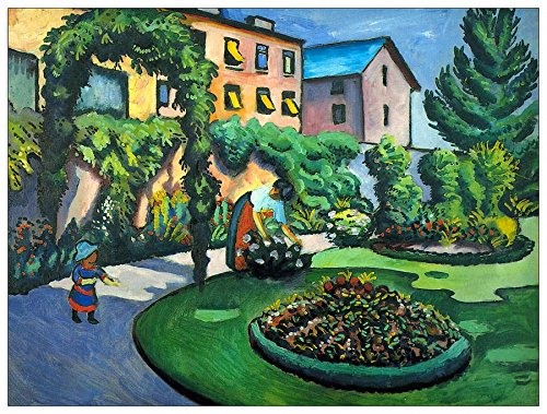 Panneau décoratif en bois Macke August Garden Image multicolore 80x60 cm