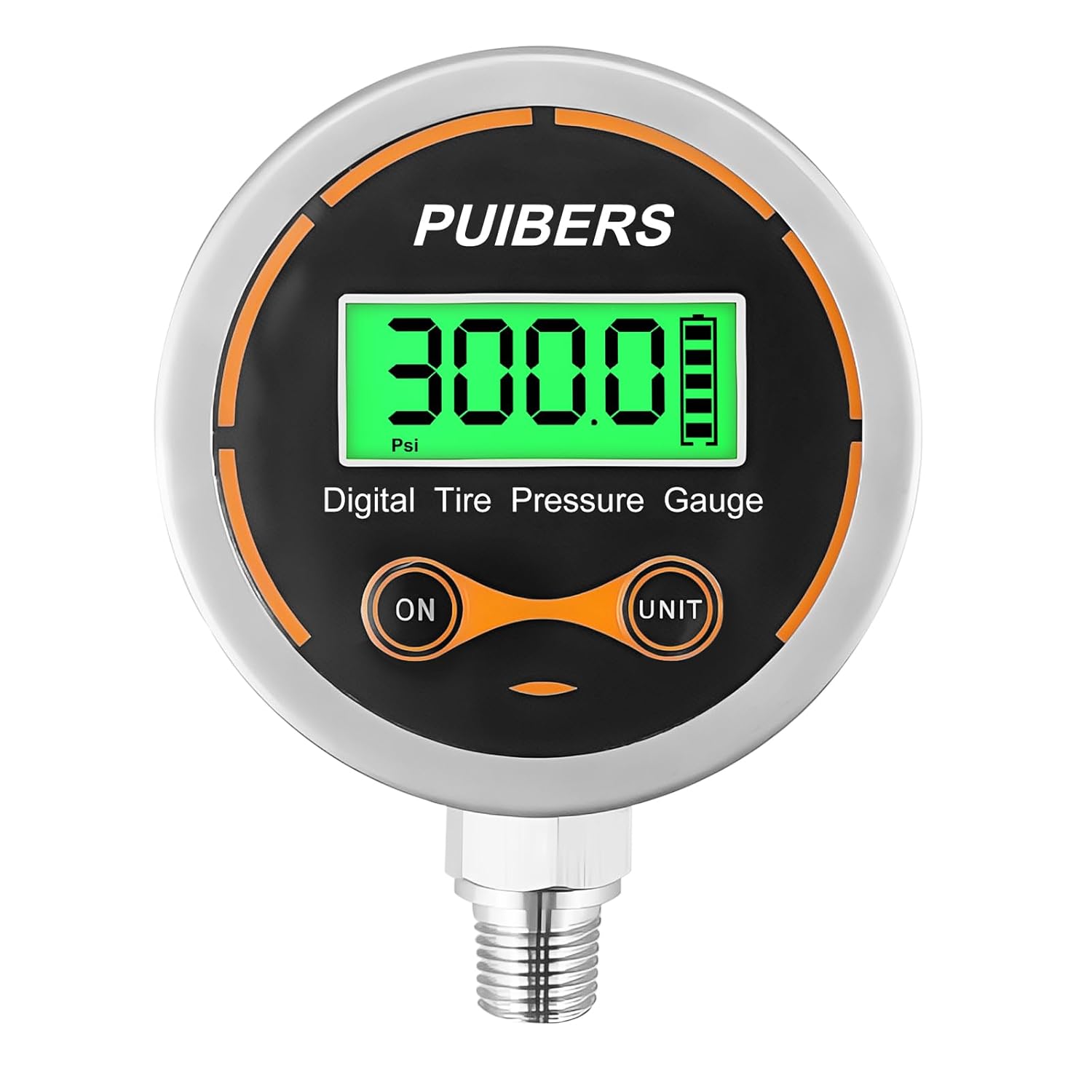300 Psi Digital Water Pressure Gauge 1/4 NPT Lower Mount，Media Water, Air or Oil Pressure Gauge 304 Stainless ±0.25% Accuracy,Suitable for Home Water Pipe, HVAC,Air Pressure Measuring