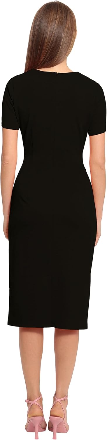 Maggy London Women's Dresses Ruched Waist Crepe Sheath Dress Workwear Office Occasion Event Guest of - Image 5