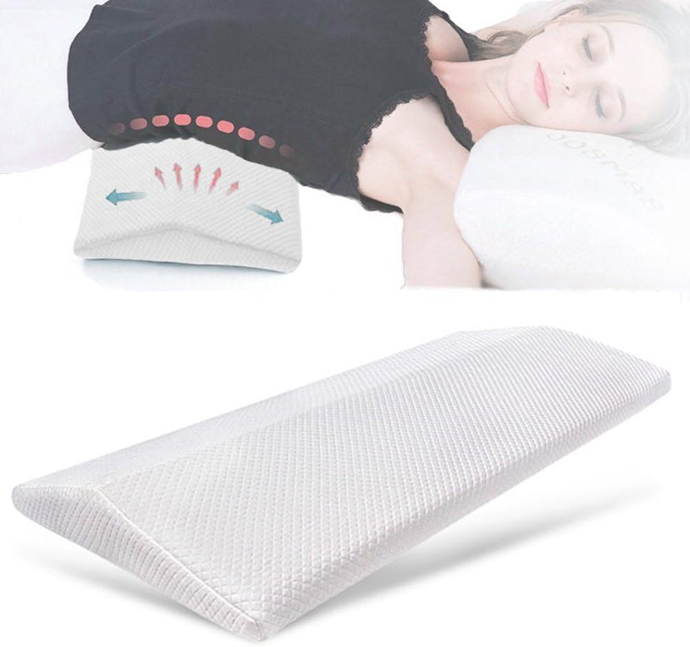 SMELOV Sleeping Pillow for Lower Back Pain,Comfortable Memory Foam,Orthopedic Waist Pillow for Sciatica,Pregnancy,Hip and Joint Pain（White）