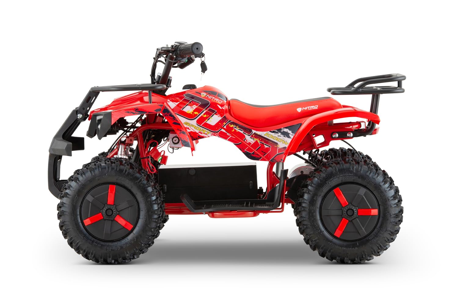 Eco Dusty Sport 1000W 36V Kinderquad 6 Zoll Snowy Profile L Elektro Mini Quad LED Drossel Rueckwärtsgang (Grün)