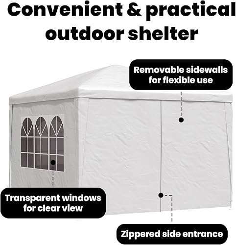Vista 6 de vidaXL Tienda de campaña para fiestas al aire libre, 9 pies 10 pulgadas x 9 pies 10 pulgadas, resistente a los rayos UV y al agua, carpa de jardín