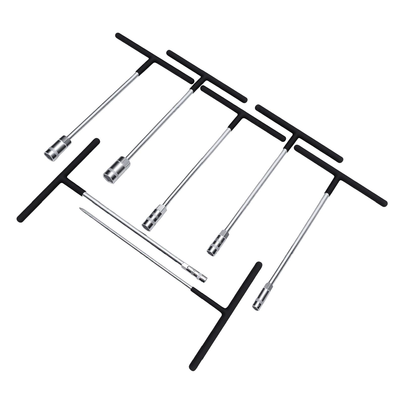 Akozon Juego 7 Llaves de Tubo con Barra T Hexagonal, Métricas 6-14 Mm, Precisión, para Reparación de Autos, Bicicletas y Motos
