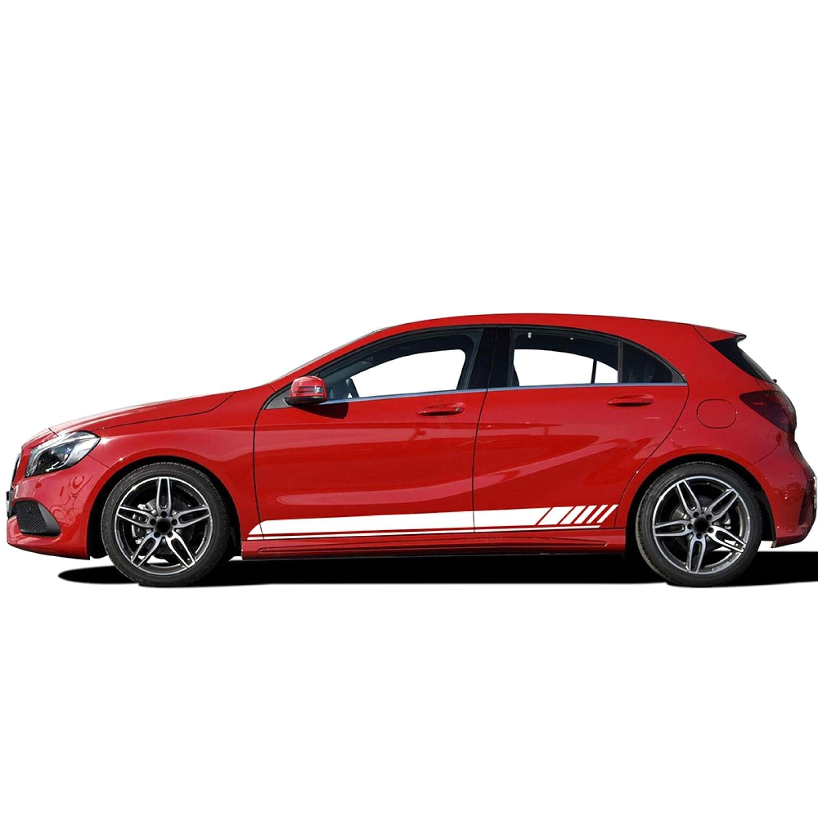 UNCLE LIAO Car Side Skirt For Mercedes Benz A Class W177 V177 A35 A45 A45S W176 AMG Auto Car Door Sticker Side Step Skirt.,White