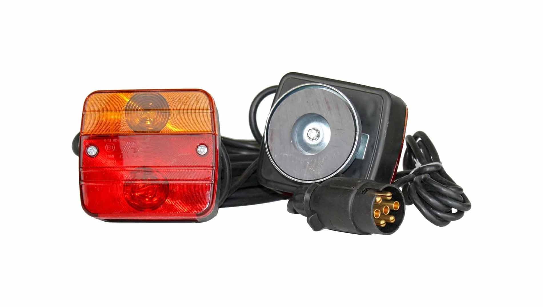 Berger + Schröter 20125 Anhängerbeleuchtung 3 Kammern mit Magnethalter, 9 x 9 cm