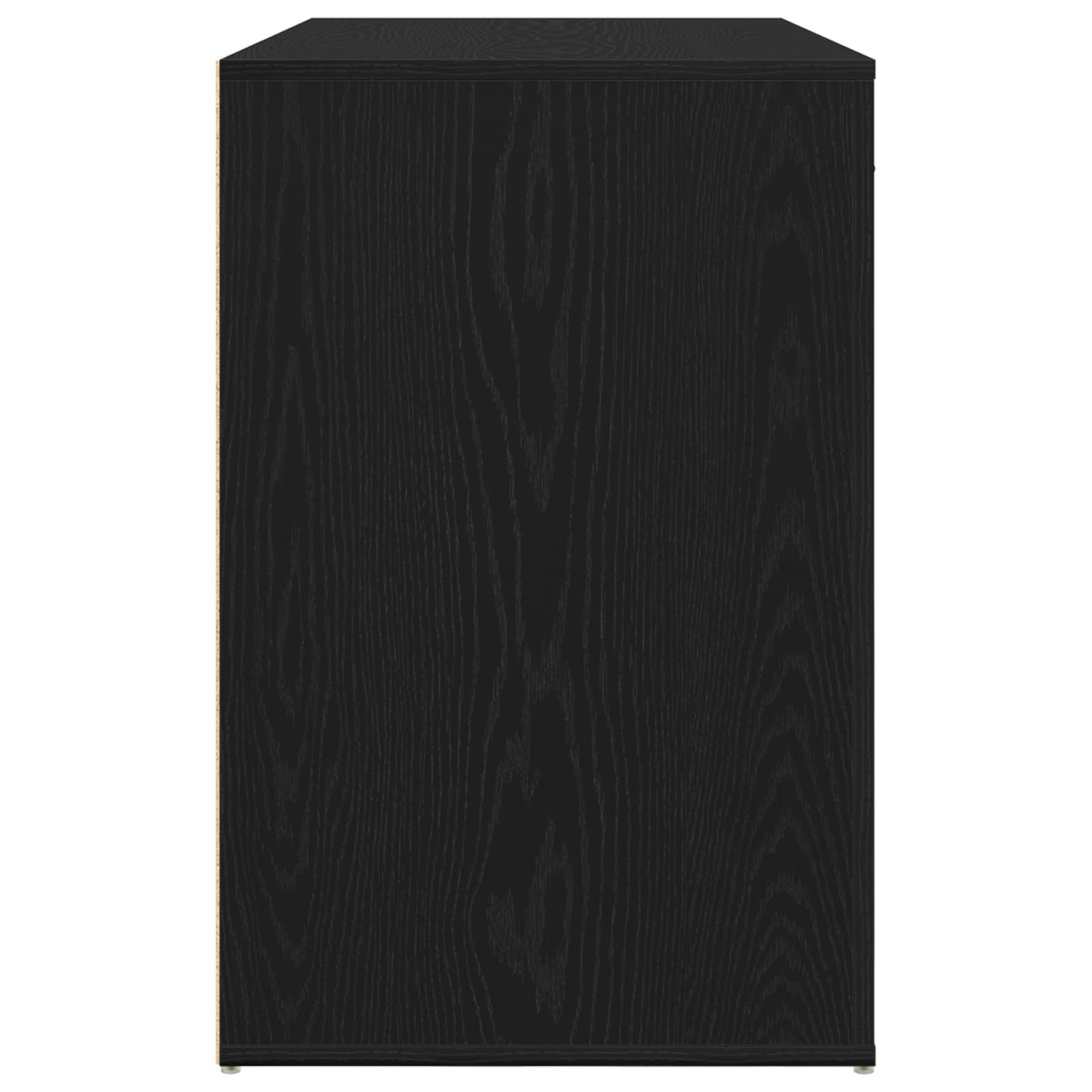 Moderner Schreibtisch Schwarz Eiche 100x49x75 cm Holzwerkstoff mit Schublade und Schrank für Büroorganisation