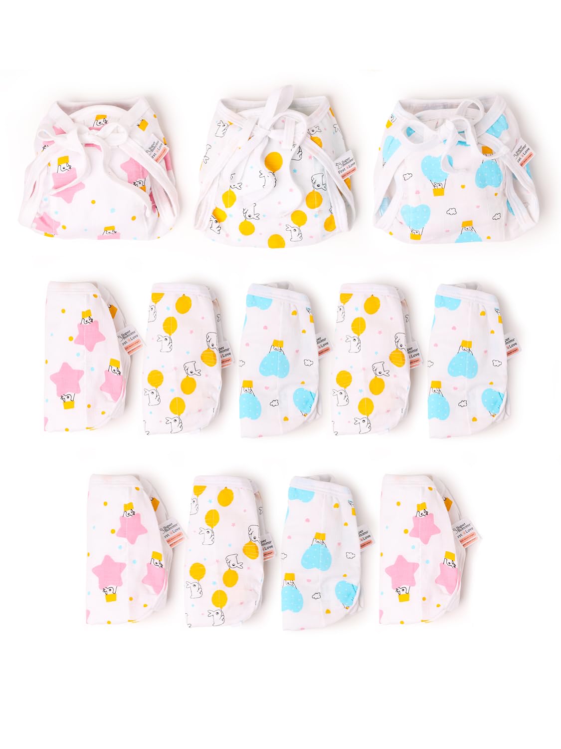 superbottoms Basic™ Muslin Langot Pack of 12 | Incredibly Soft and Breathable Langot for Baby | Premium Muslin Fabric (3 Layers) With Gentle Leg Elastics| No Chemicals | Babies up to 7 kg (0-6 Months)-image-41