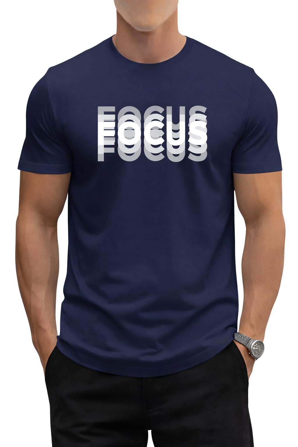 Men’s Focus Graphic Printed Cotton T-Shirt – Motivational Typography Gym Wear | Half Sleeve Crew Neck Regular Fit Casual Workout T-Shirt for Men-picture-48