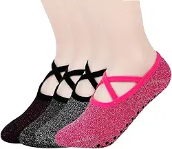 Meias Antiderrapantes Para Loga Treino Pilates Barre Meia Sapatilha Feminina Corrida Fitness