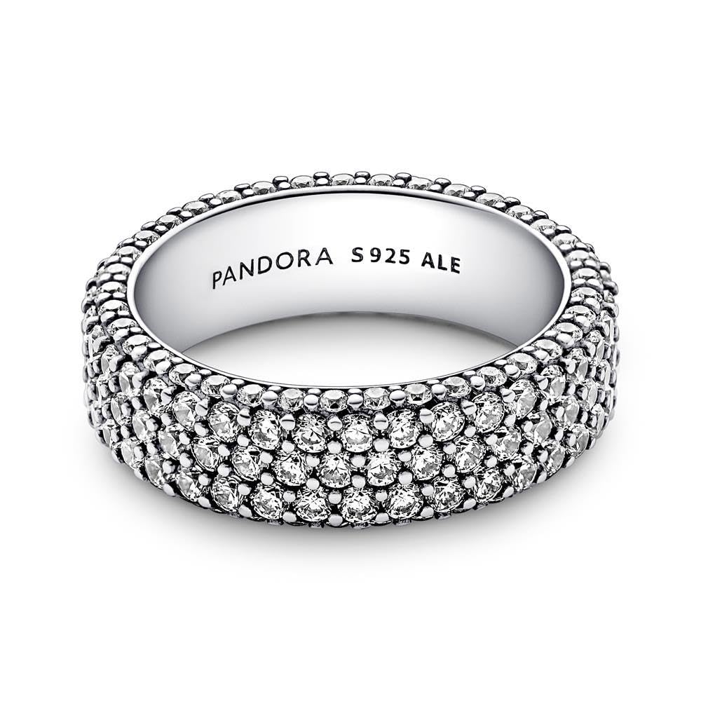 Pandora Timeless - Anello Pavè fascia tripla, in argento sterling, con pietre di zirconia cubica incolori