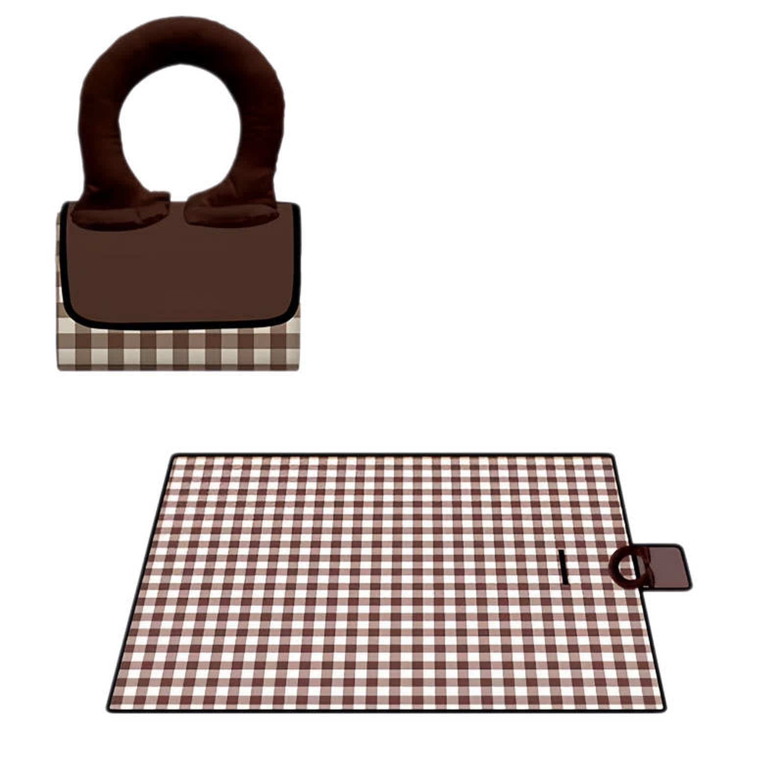 Generico Coperta da picnic impermeabile, grande tappetino da spiaggia portatile con maniglia imbottita, telo da esterno resistente all'umidità per campeggio, escursionismo, parco e viaggi.