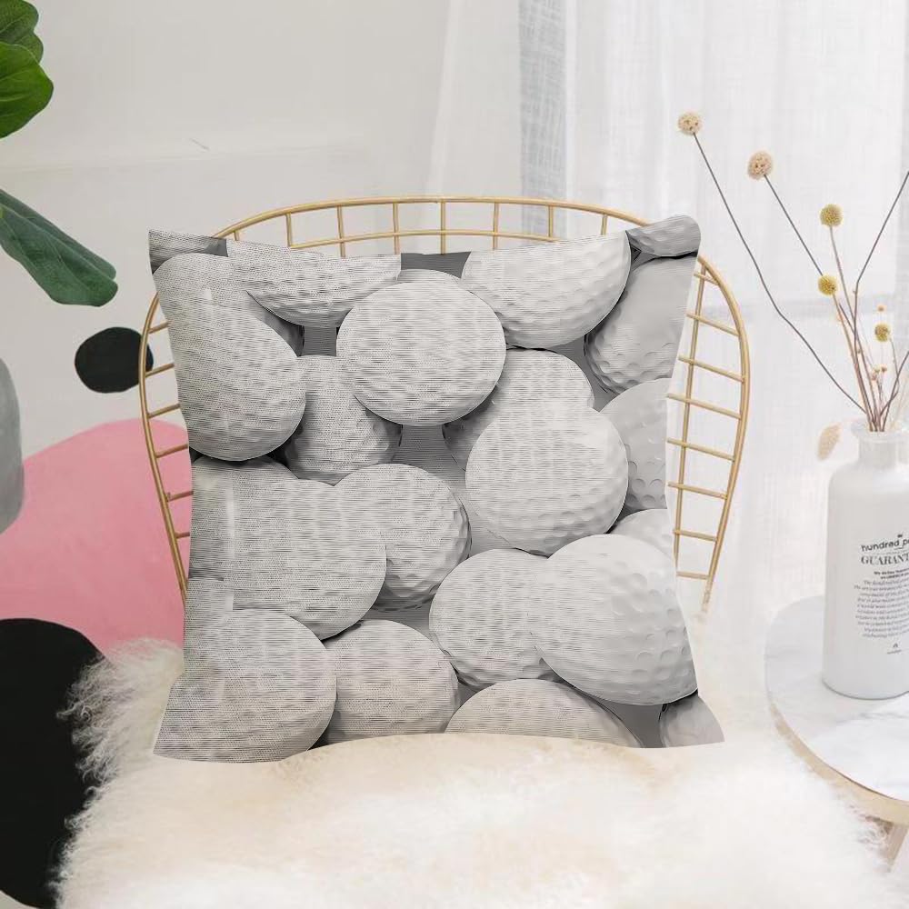 HYOSXW Cushion Cover,Throw Pillow Case Home Decorative for Living Room Bedroom Sofa Chair 16X16 Inch,Golf balls pile group closeup isolated on white. 3d illustration,Pillowcase 40X40cm