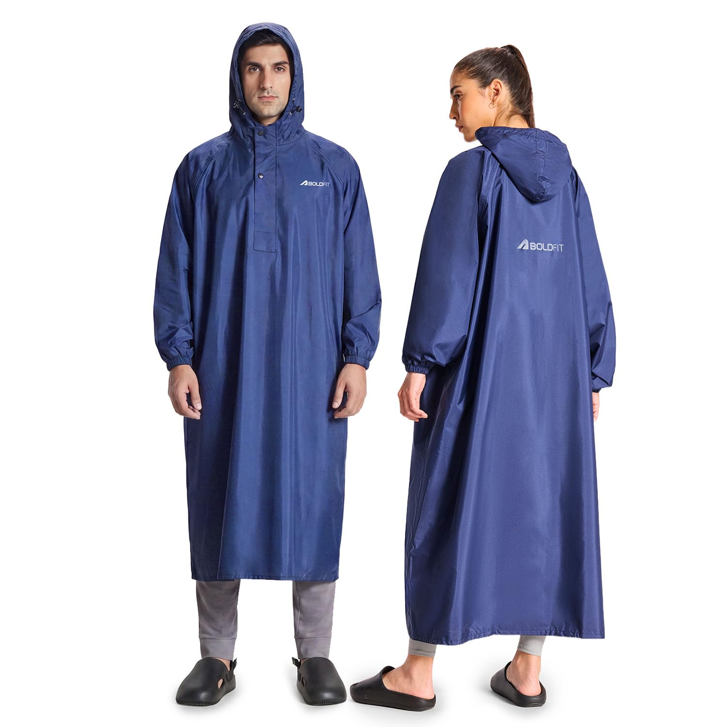 Boldfit Rain Coat Poncho for Men & Women Waterproof Unisex Full Length Poncho, Top Easy Adjustable, Waterproof Outdoor Rainwear- Navy, OneSize-picture-31