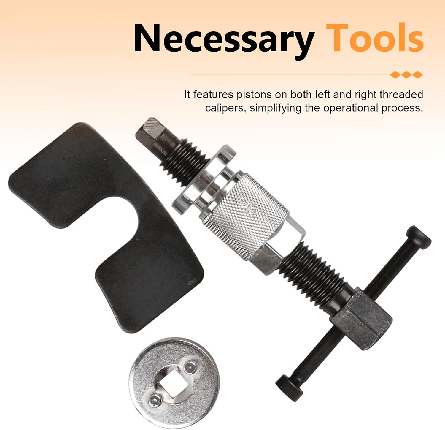 1 PC Brake Caliper Wind Back Tool Kit, Car Rear Brake Tool, Steel Brake Caliper Compression Tool, Universal Automotive Brake System Repair Accessories, for Most Cars (Silver)