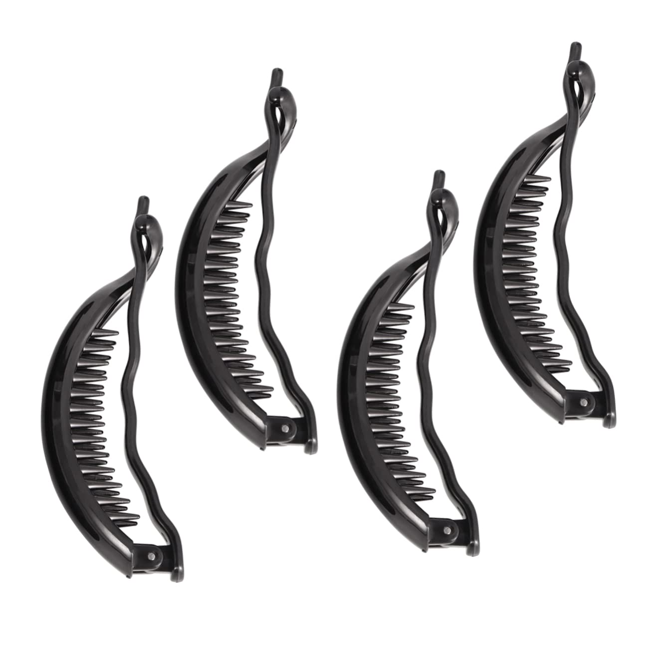 Healvian 4pcs Dolphin Banana Clip Straightener Car Vintage Stretchy Banana Hair Clip Dolphin Clamp Vintage French Banana Clip Banana Clips Hair Banana Hair Clips Brown Medium Black Plastic