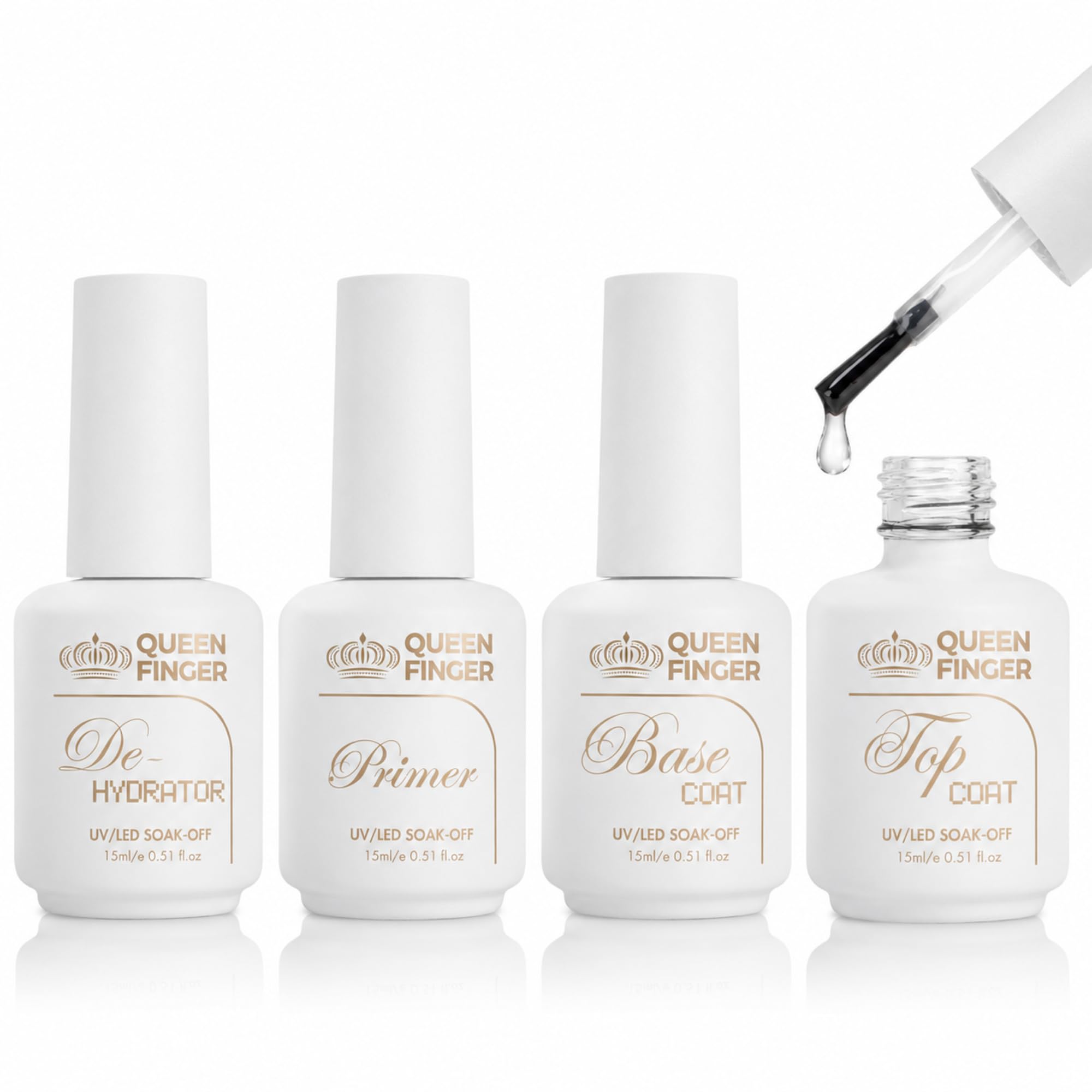 15ML Nail Primer DeHydrator Base Coat Top Coat Glossy Quick Drying Durable DIY Nail Art Design Long Lasting (Set of 4)-image-20