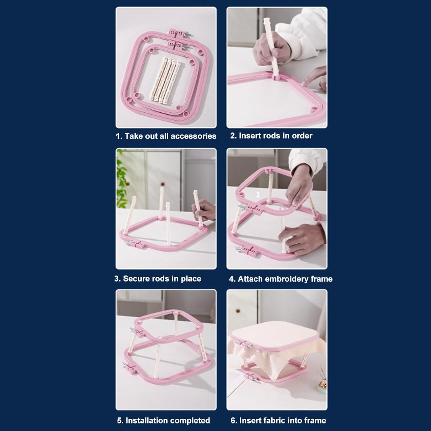 2 Layer Embroidery Frame Stand, Adjustable ABS Double Hoop Desktop Holder - Versatile Needlework Tool for Sewing, Cross Stitch, Craft & Embroidery Projects (Light Purple)