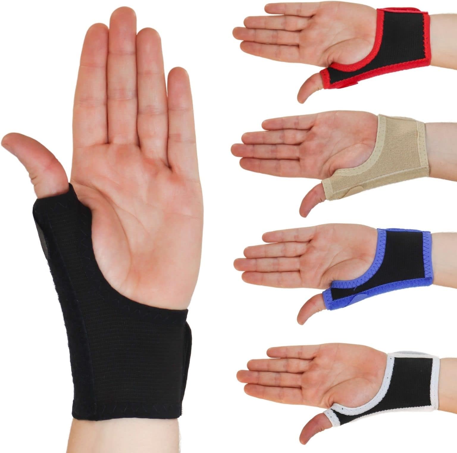 Solace Bracing Thumb Support Max (5 Colours) - British Made & NHS Supplied Breathable Thumb Spica Splint - #1 Thumb Brace for CMC Arthritis, Tendonitis, RSI, Trigger Thumb & More - Black, M, Right