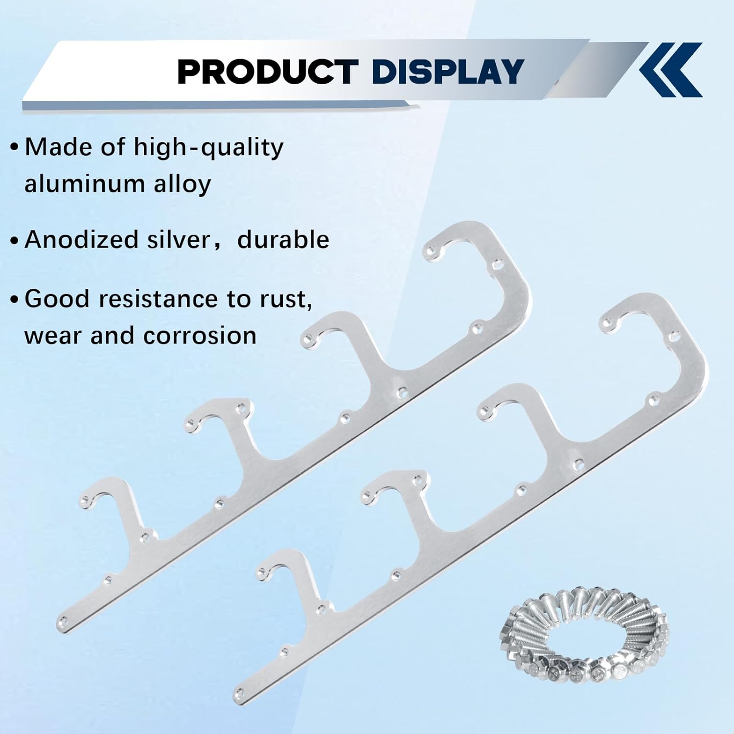 5.3L LS Square Coil Brackets Valve Cover Compatible with LS1, LS3, LS2, LQ4, LQ9, LS6, L92, L99, L33, LR4, Fits D581, 12558693, Perfect for LSX Swap Truck(Silver)